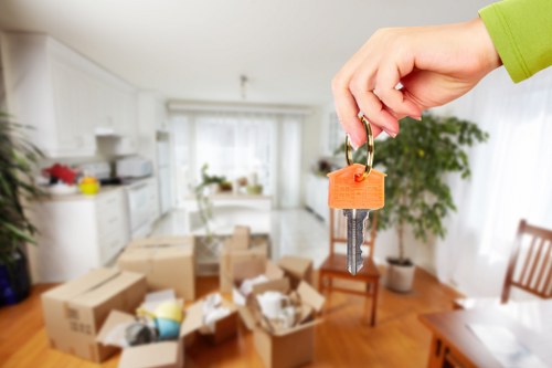 Twickenham moving van handling furniture near local homes and streets