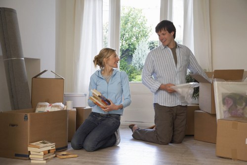 Boxes and household items prepared for a local Twickenham removal