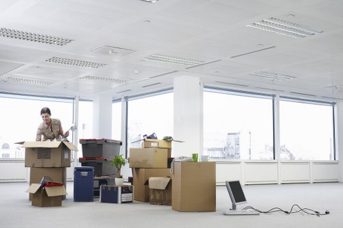 Packing checklist and labelled boxes for a Twickenham business move