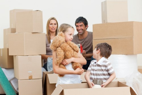 Packing and preparing boxes for a removals van move in Twickenham